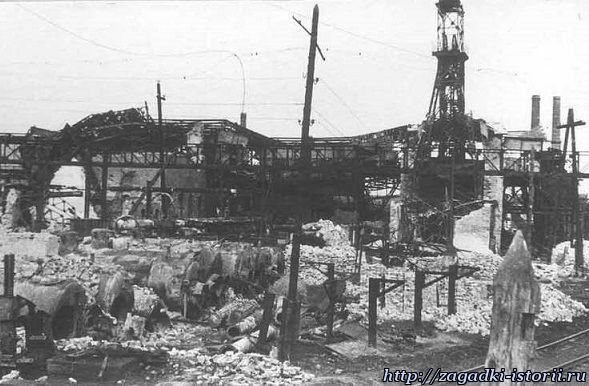 Разрушенные нацистами шахты Донбасса