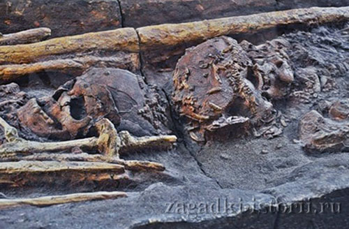 Захоронение на стоянке Сунгирь времён верхнего палеолита