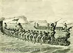 Боевое каноэ воинственных маори